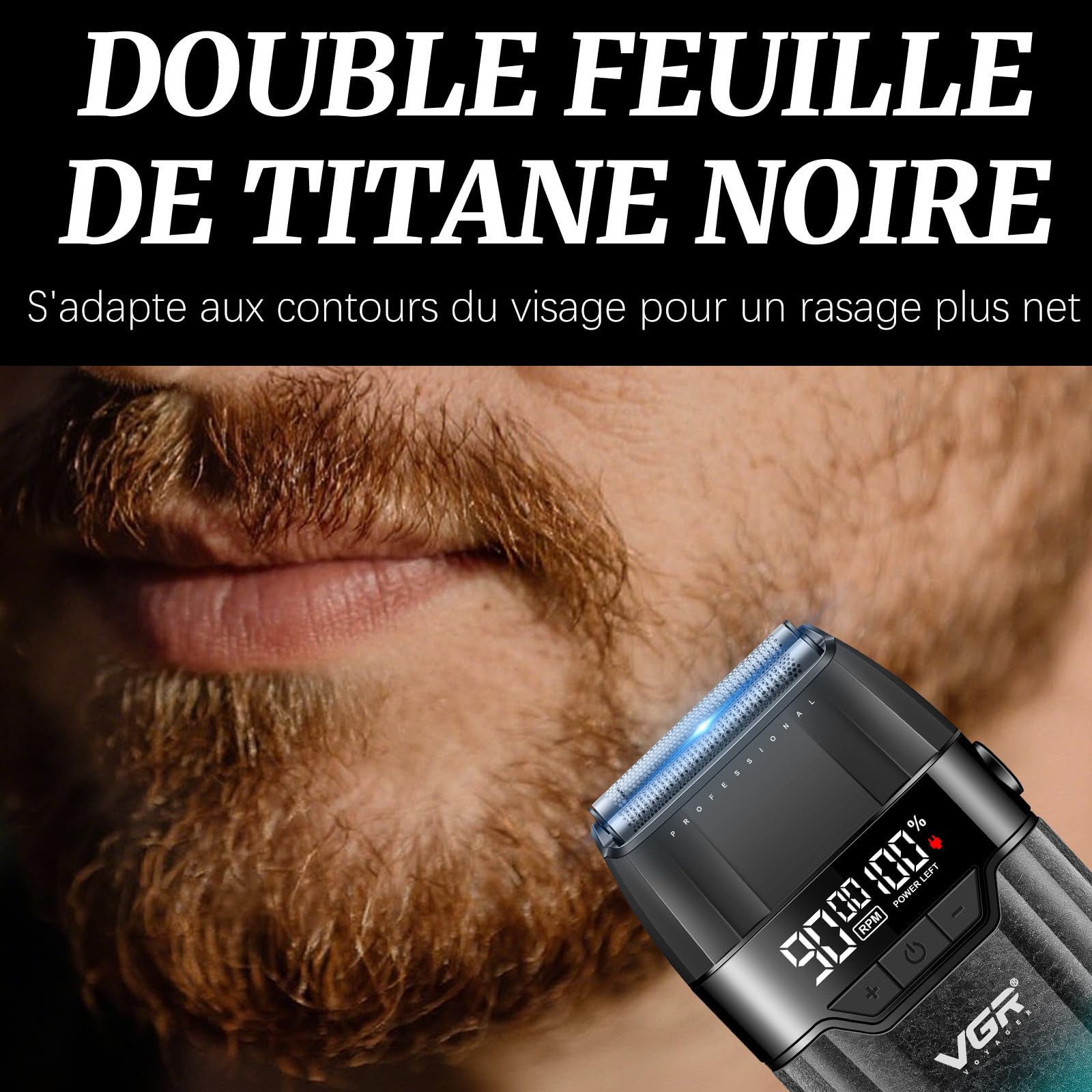 VGR 640 S3 Tondeuse Cheveux Homme Professionnel, Rechargeable Tondeuse Finition et Rasoir À Grille Kit de Coupe, Kit Coiffure Machine Sans Fil avec Écran Led pour Barbier et Usage Domestique, Vert