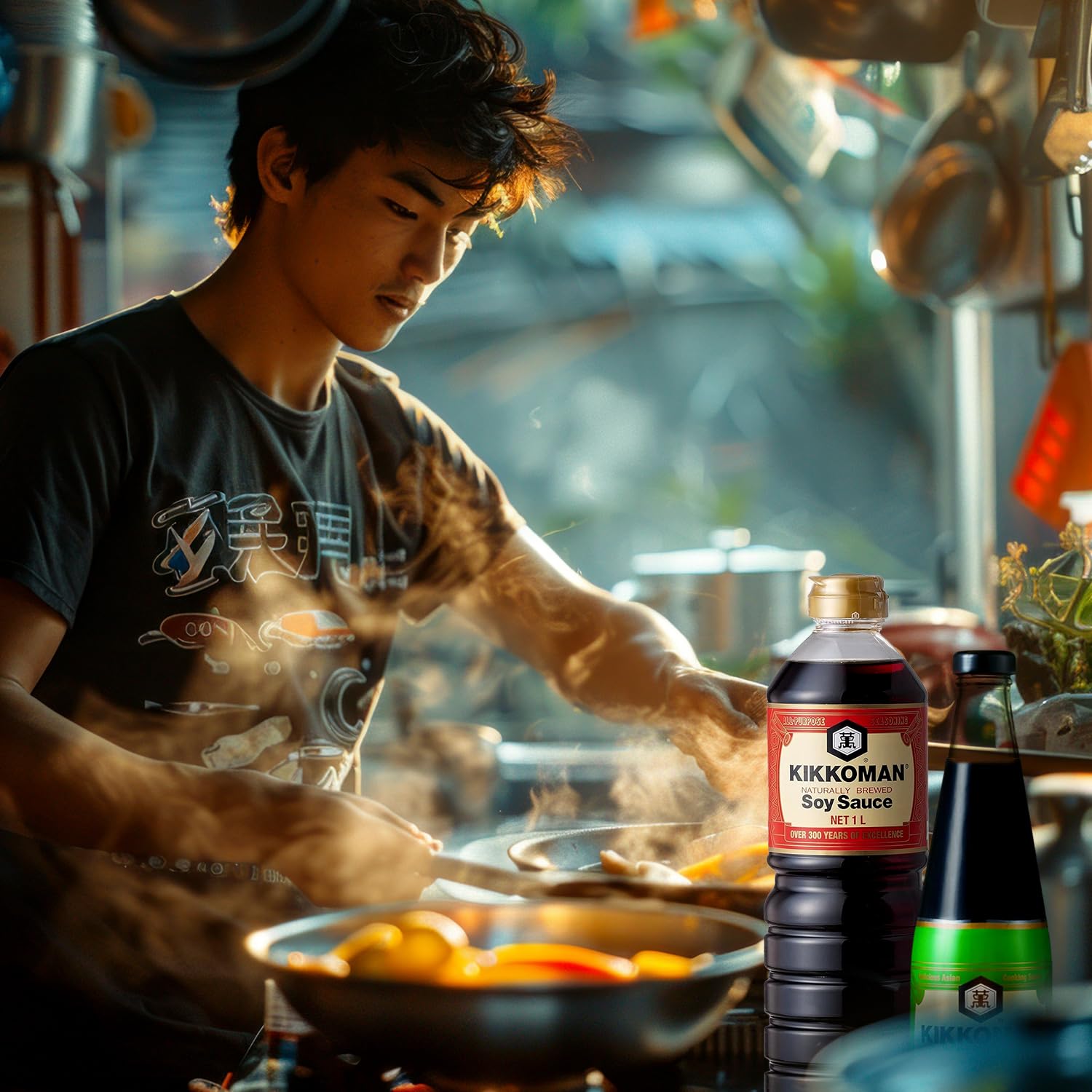 Kikkoman Soy Sauce + Oyster Flavoured Sauce, Pack of 2 (1 Liter + 726 gram) - | Vegetarian - No Added Colour or Preservatives - Essential home ingredient - Image 4 thumbnail