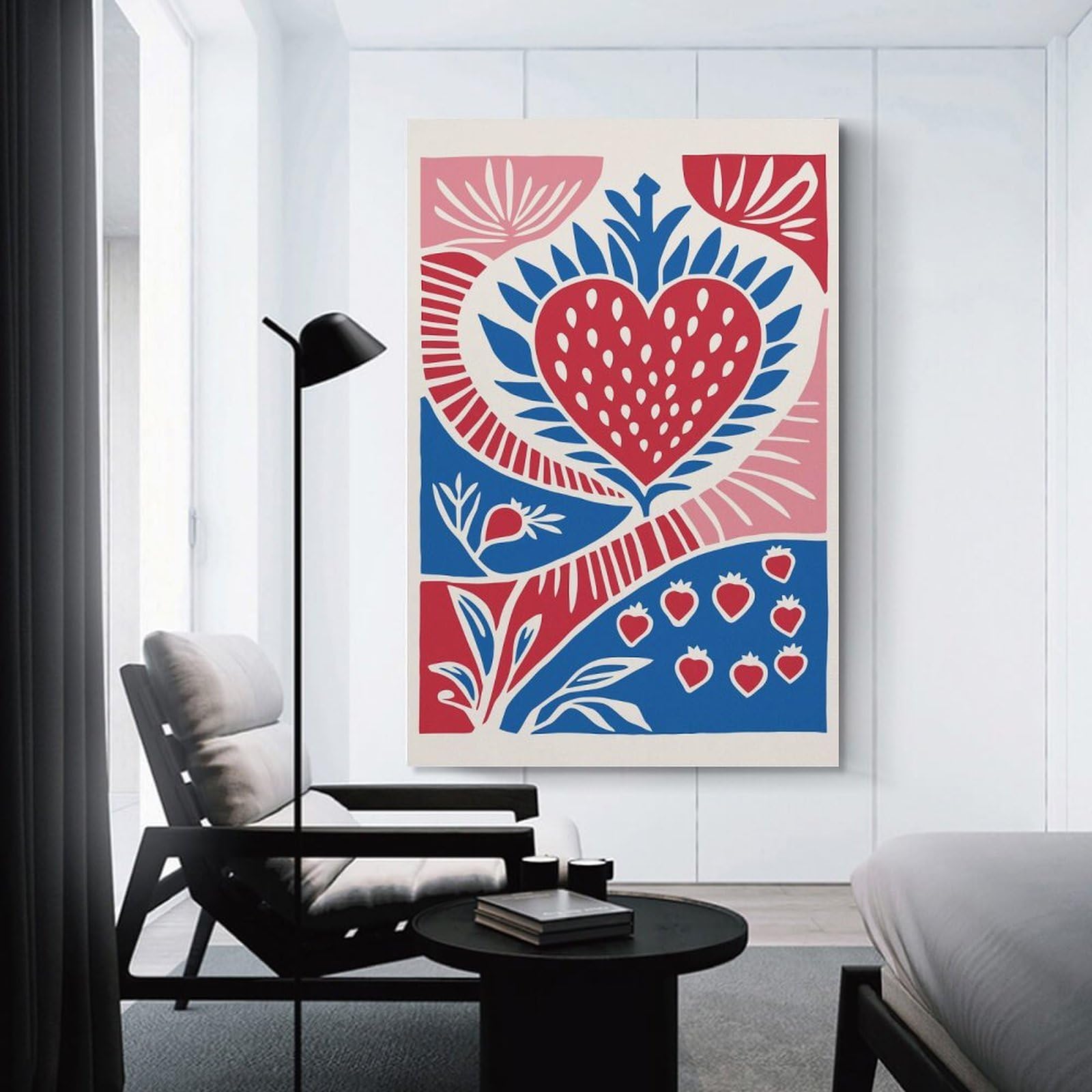 Junmoney Botanical Pop Art Home Decor Wall Art 16x24inch(40x60cm), for Restful Interiors, Bedrooms Or Small Rooms, A Warm Accent for Relaxed Interiors