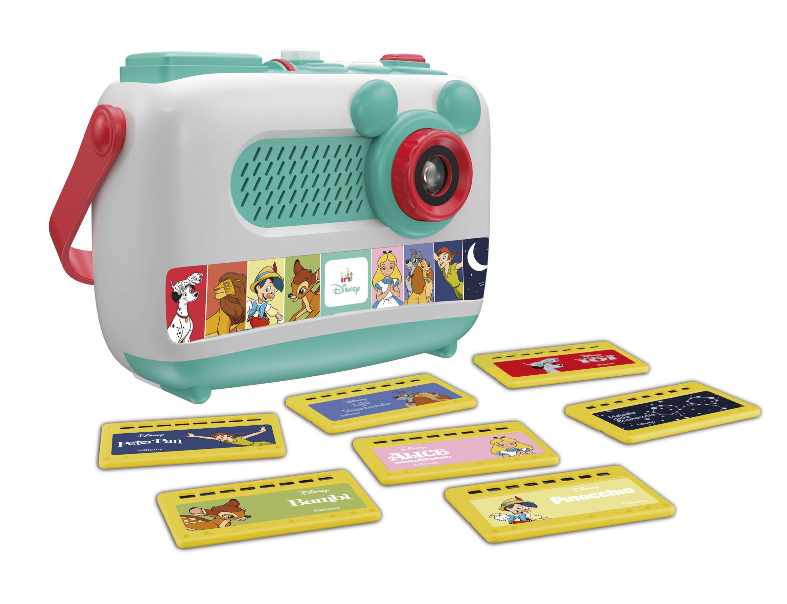 Clementoni Disney Baby Proiettore Raccontastorie PLUS, Storyteller per Bambini 2+ Anni, con 7 Storie dei Grandi Classici, Gioco Elettronico Parlante Portatile, Idea Regalo, Lingua Italiana, 17507