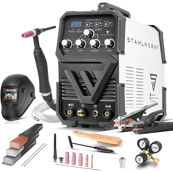 STAHLWERK Inert Gas Welder 2-in-1 Combi AC/DC TIG 200 ST - Full Equipment - TIG & MMA (E-Hand/ARC) up to 200A, RF Ignition, H