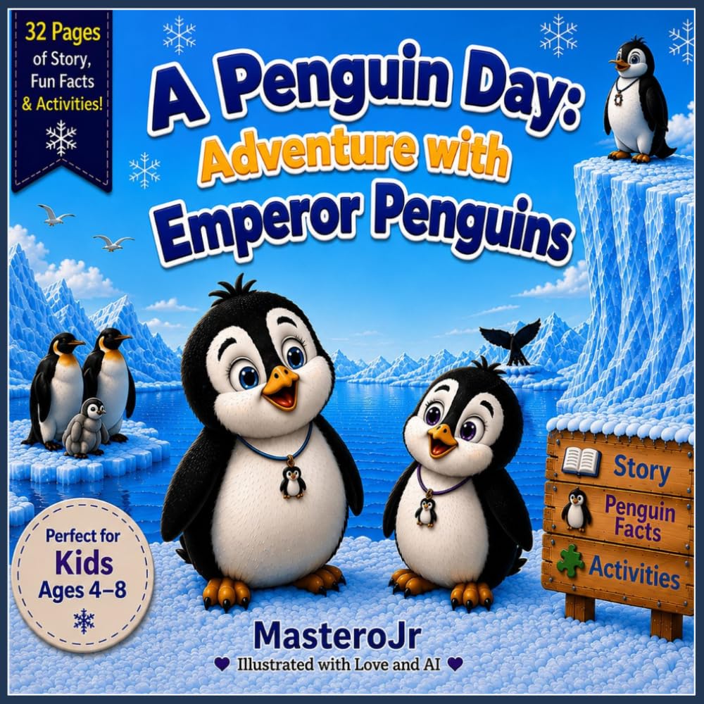 A Penguin Day: Adventure with Emperor Penguins (MasteroJr Adventures Stories • Facts • Activities)