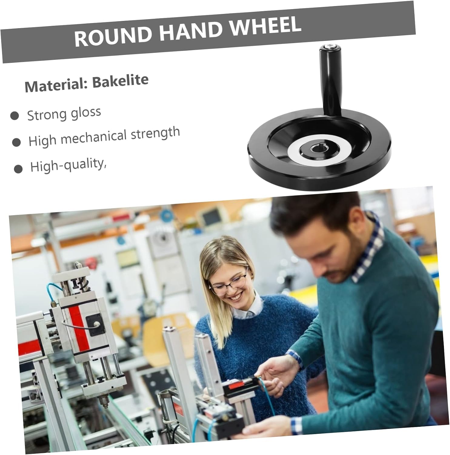 Hand Wheel Revolving Handle High Strength Mechanical Round Hand Wheel for Milling Machines and CNC Processing Easy to Install and Versatile for Industrial Use