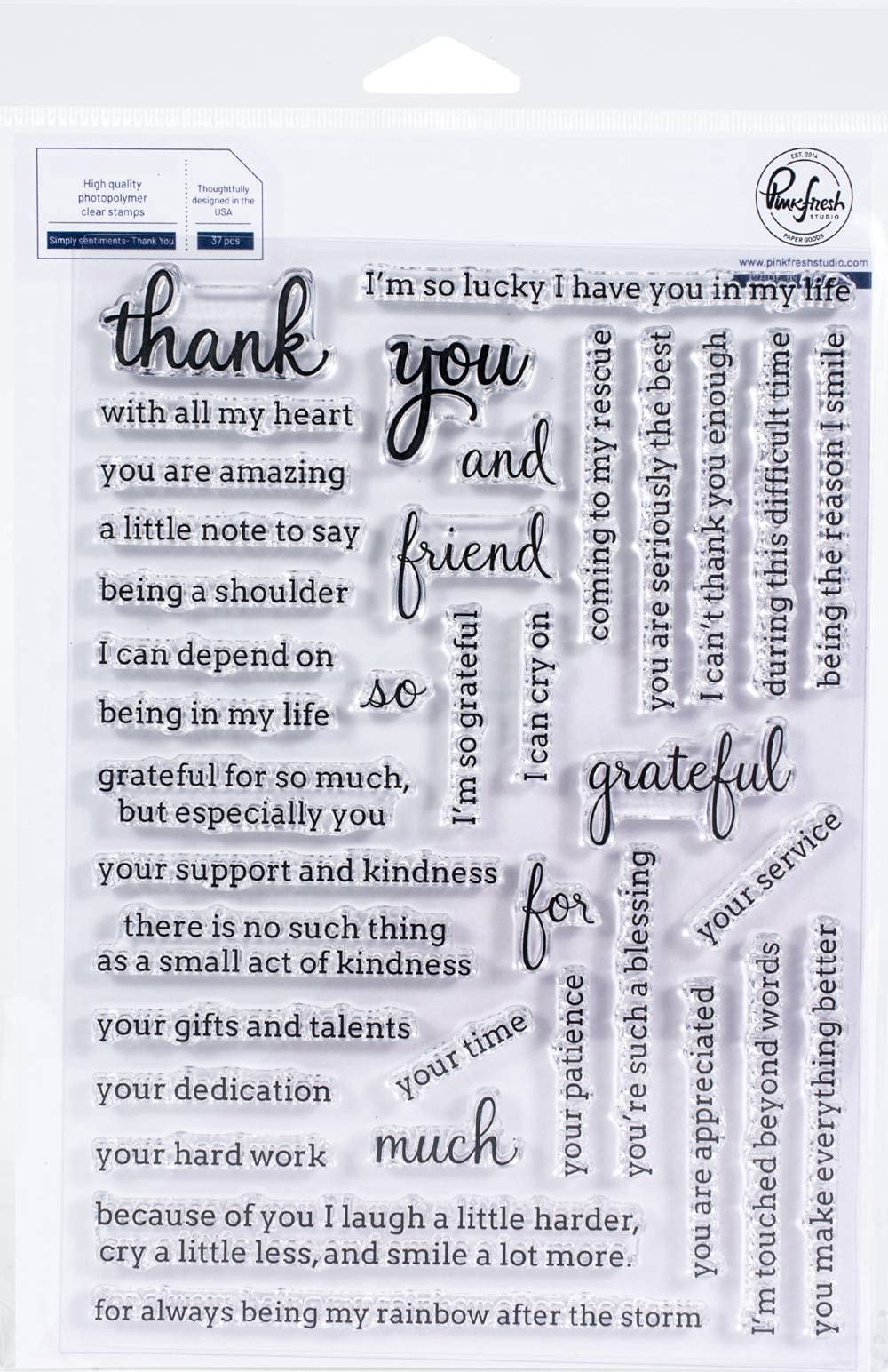 Pinkfresh Studio PINKFRESH Stamp 6X8, Thank You-Simply Sentiments