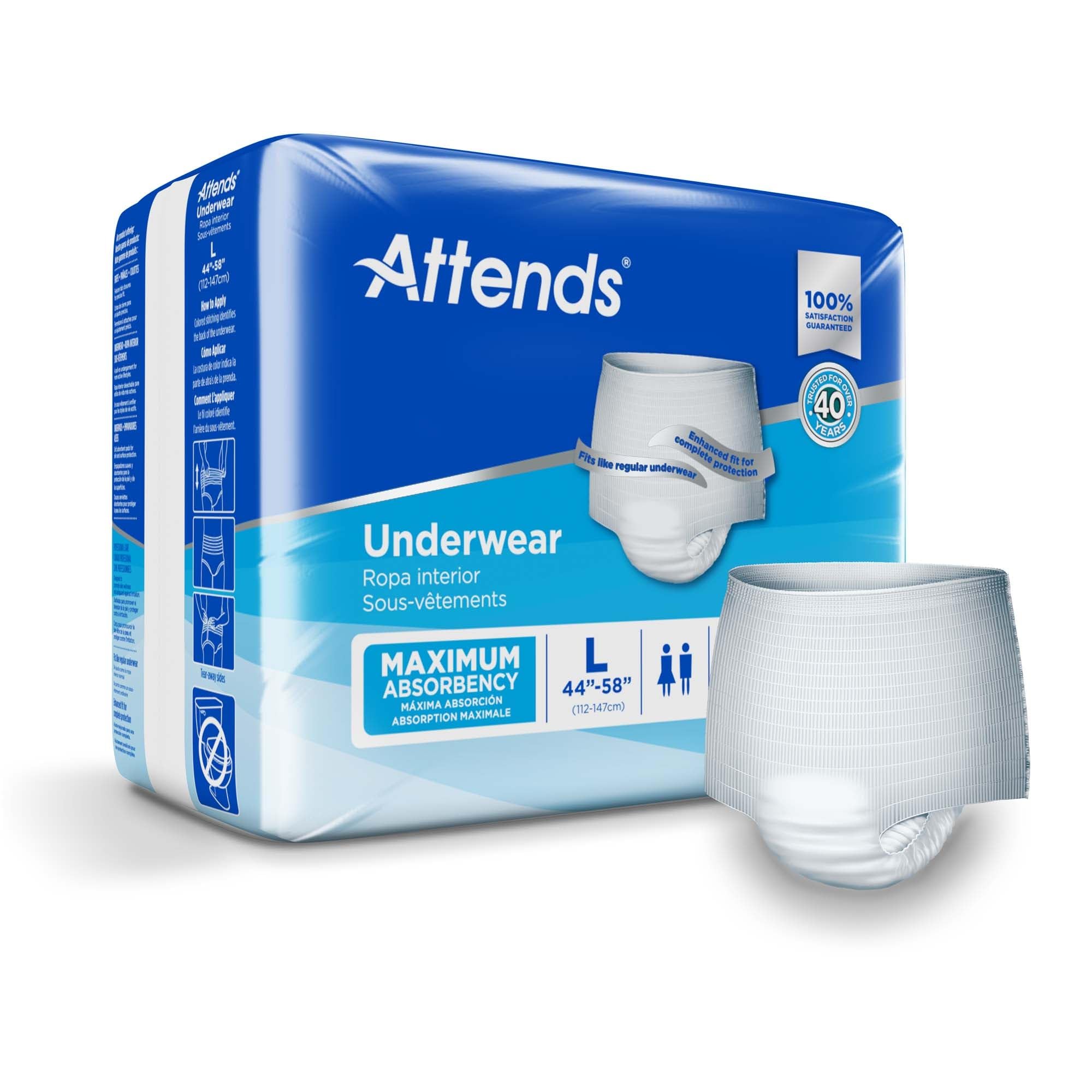 Adult Absorbent Underwear, Large, AP0730, Maximum Absorbency, 72 ct