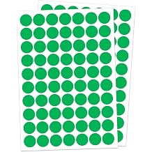 1" Green Dot Stickers 1050 PCS Round Circle Stickers Colored Coding Labels