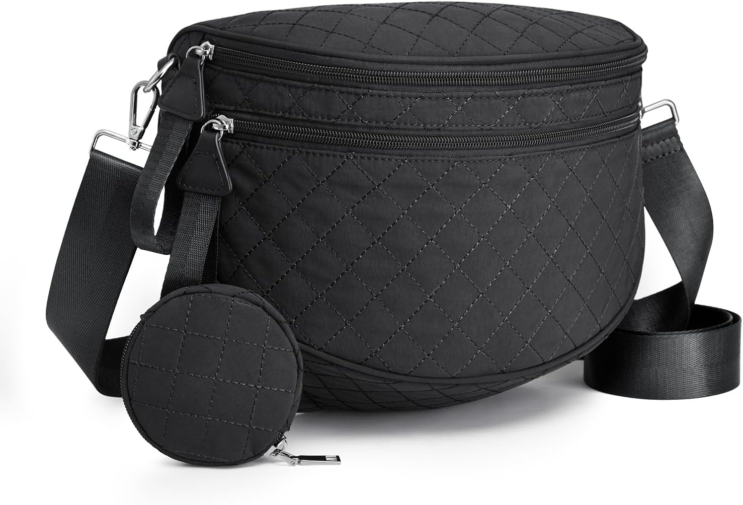 G4Free Quilted Bum Bag Crossbody Bags for Women, Spacious Nylon Cross Body Bag with Removable Pouch - Image 9