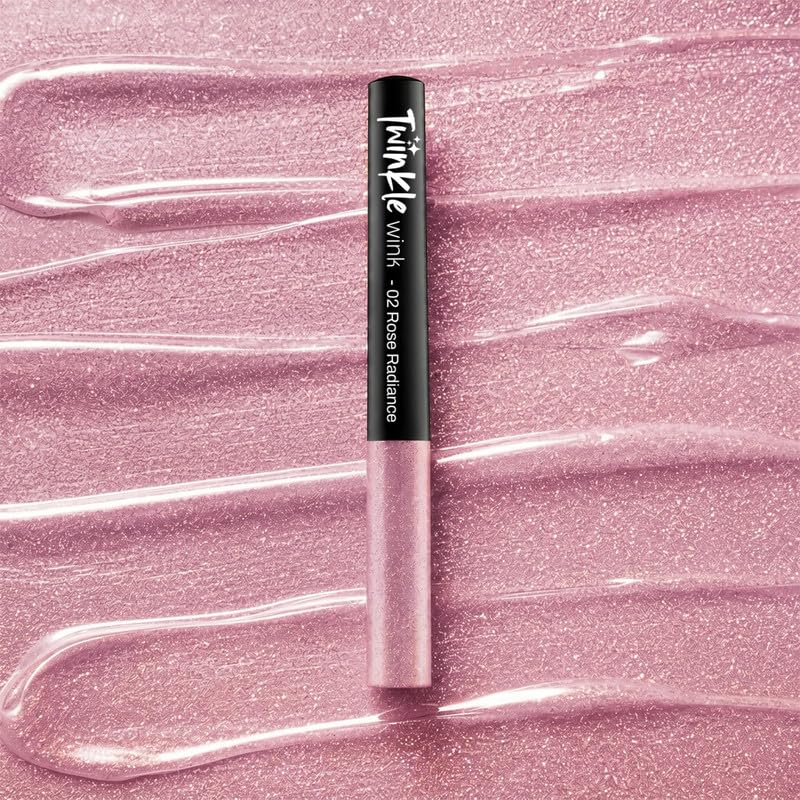 Image of MARS Twinkle Wink Glitter Eyeliner (1.6 ml) (02-ROSE RADIANCE) | Long-Lasting Sparkle Liquid Liner | Smudge-Proof, Quick-Dry Eye Makeup for Party, Wedding & Festival