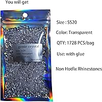 Vista 187 de Genie Crystal ss34 Red Glass Rhinestones 288 Pcs, 7.0 mm Big Light Siam Flatback Rhinestone, Diamond Cut Gems for Crafts, Face Mask, Makeup