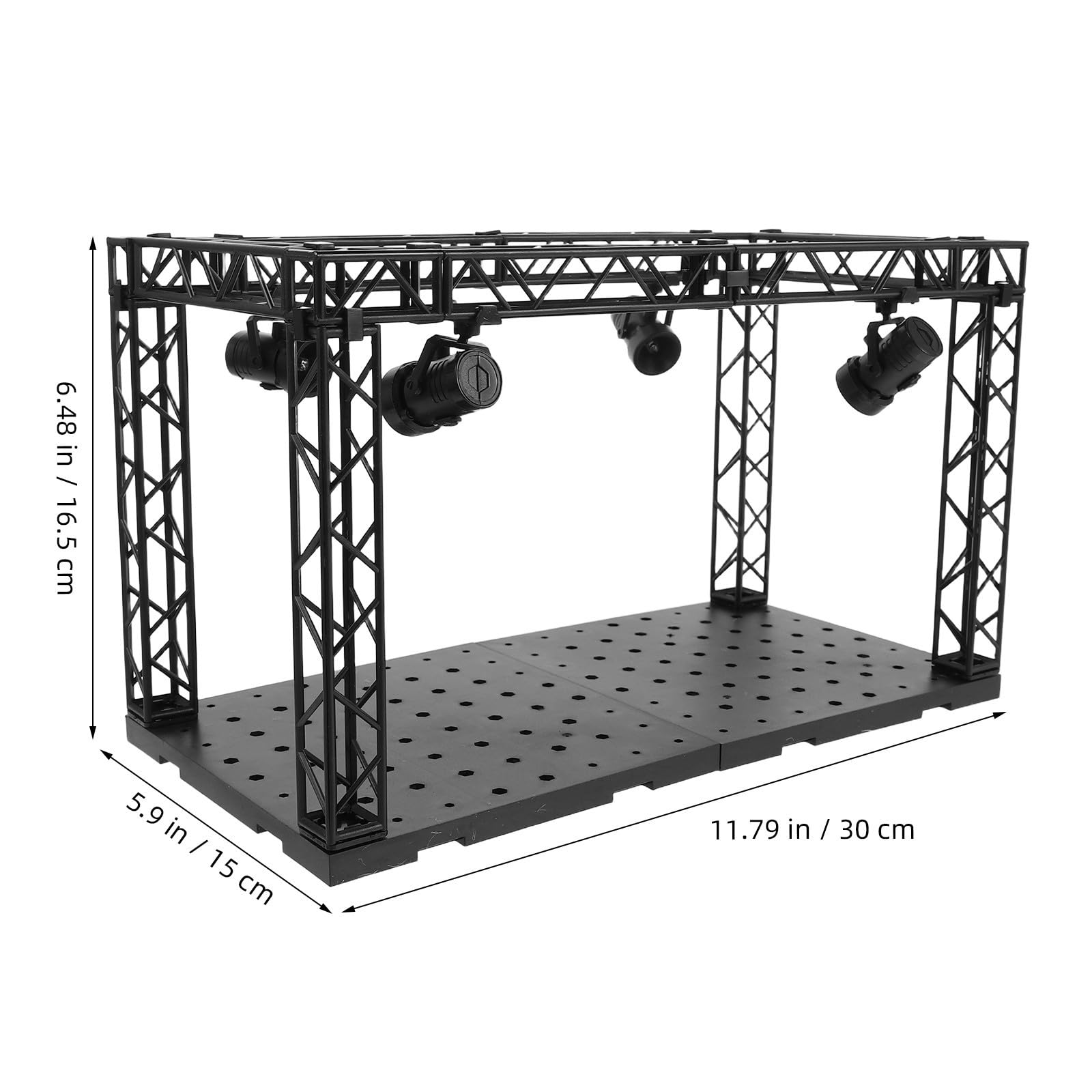 Vitrina Modelo de Plástico Negro Luz LED para Exhibición de Figuras de Acción, Organizador de Escritorio Compacto Adecuado para Exhibición de Modelos y Dormitorio