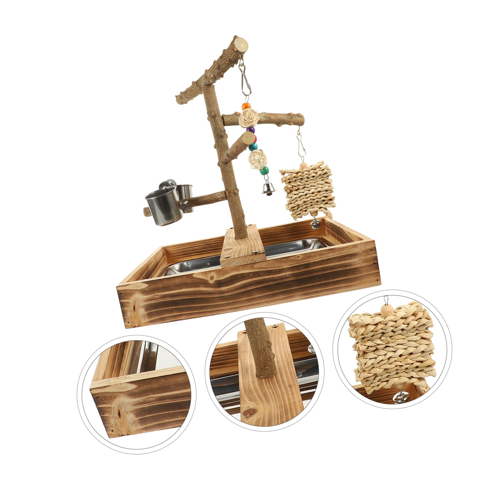 POPETPOP de Entrenamiento de Madera para Pájaros Juguetes para Pájaros para Soporte Monitor Escritorio Madera