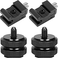 Vista 10 de Anwenk Soporte para teléfono con soporte de zapata fría para micrófono/luz de flash compatible con Gopro Hero DJI Osmo Action Camera Smartphone, se