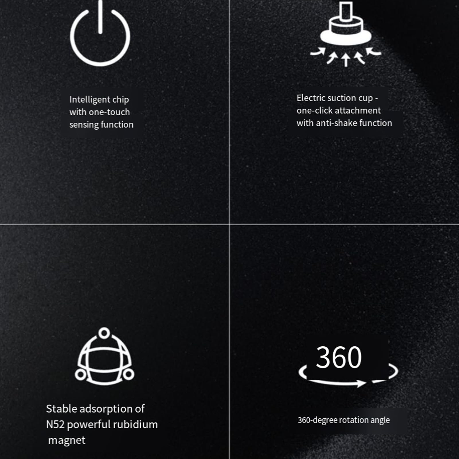 Supporto per telefono da auto, supporto magnetico rotante a 360 gradi, supporto elettrico a ventosa per cruscotto, ripetizione regolabile, supporto per telefono da auto, pieghevole in