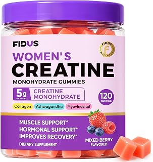 Creatine Gummies for Women, Creatine Monohydrate with Collagen, 120 Ct | Women's Creatine Gummies with Creatine Monohydrate, Collagen, DIM, Inositol, Vitamin B6 & B12 for Daily Muscle Support