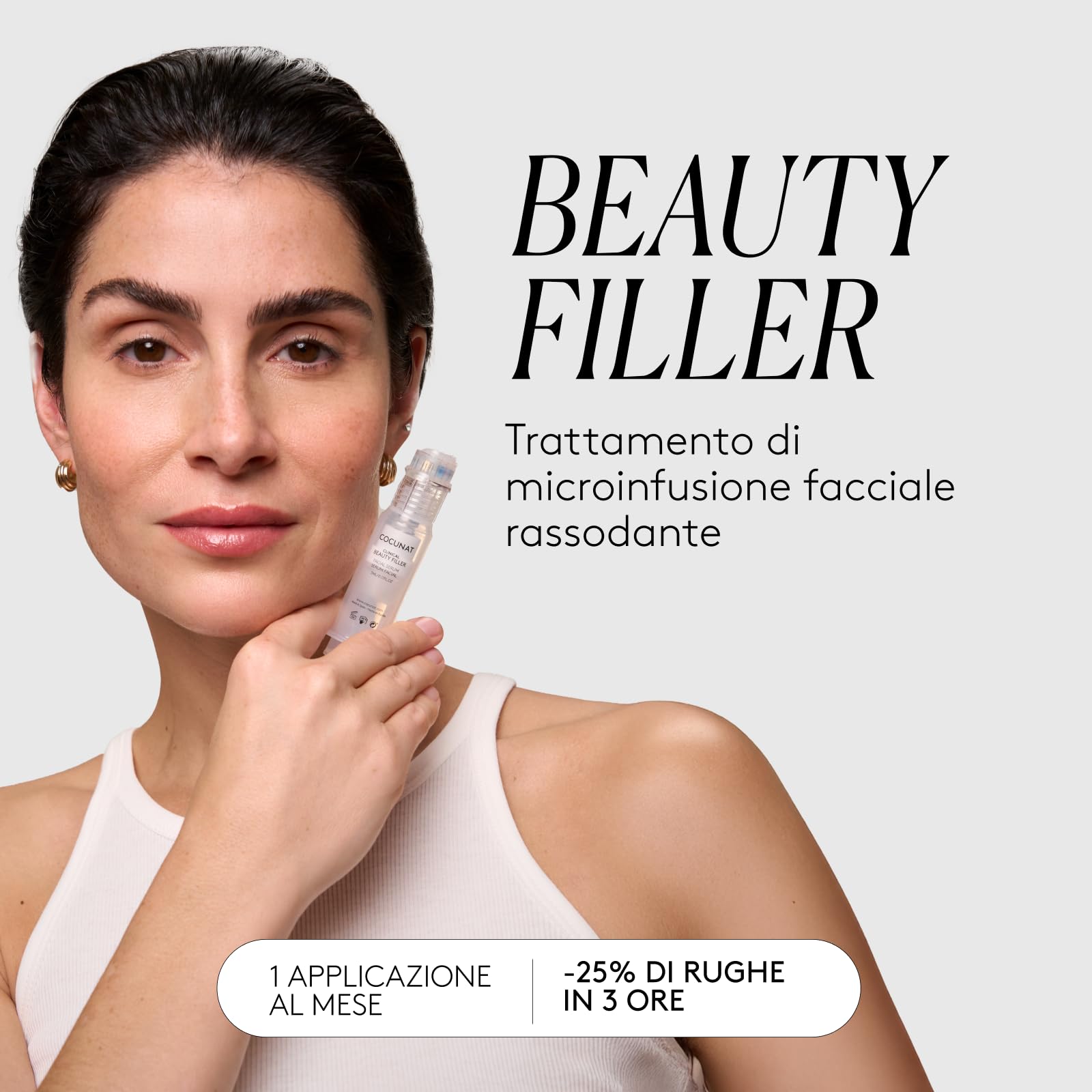 CLINICAL BEAUTY FILLER – Trattamento Anti-Rughe – 1 Applicazione – Tecnologia Avanzata – Contrasta il Rilassamento Cutaneo – Facile, Indolore e Sicuro – Con Acido Ialuronico e Peptidi