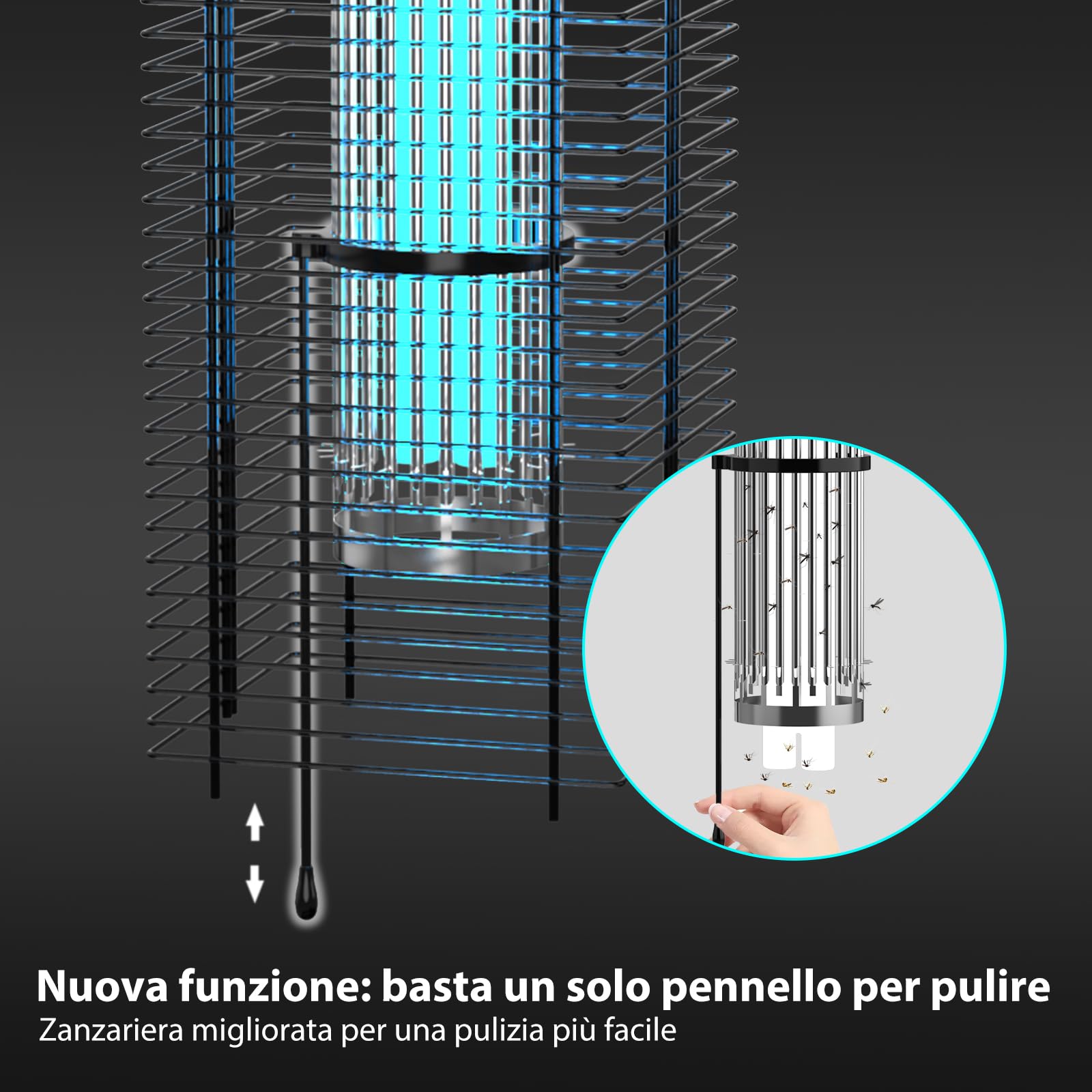 PALONE 20W 4500V Lampada Antizanzare Elettrica | UV Zanzare Elettrico, Impermeabile IPX4 Lampada Repellente Zanzare Per Campeggio, Giardino, Interni, Silenzioso e Sicuro