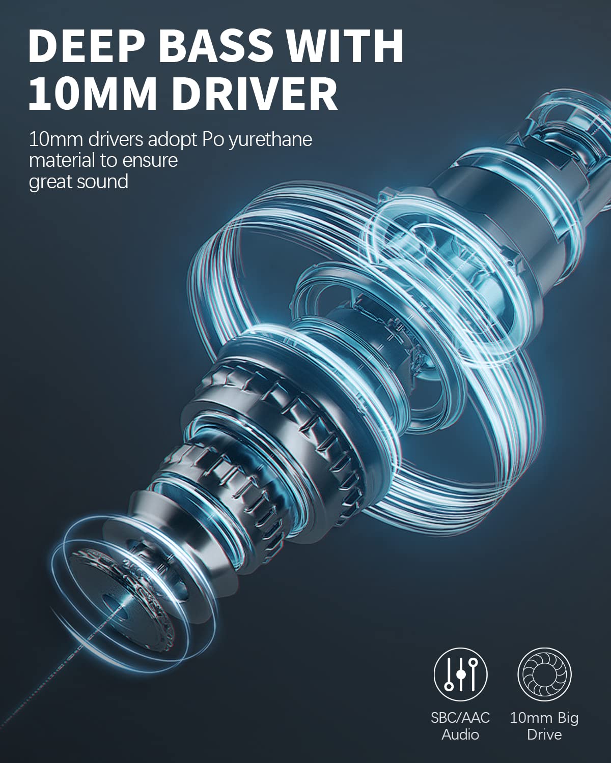 Boytond Auricolari Bluetooth Sports Cuffie Bluetooth Wireless Stereo HiFi Senza Fili Cuffitte con 4 HD Mics, ENC Cancellazione Del Rumore Auricolari, IP7 Impermeabili, Nero (2025)