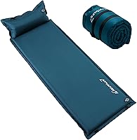 Vista 12 de Almohadilla de dormir autoinflable para campamento, 1.5 / 2 / 3 pulgadas, cubrecolchón ligero inflable para campamento, colchoneta de espuma aislada