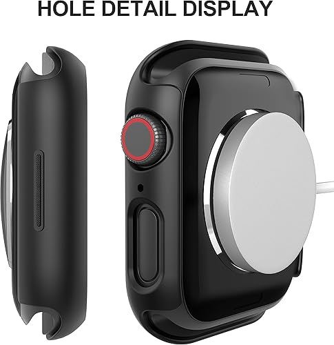Vista 67 de Paquete de 2 fundas protectoras de pantalla de vidrio templado para Apple Watch Series 6/5/4/Series SE/SE 2/SE 3 de 1.575 pulgadas, funda protectora