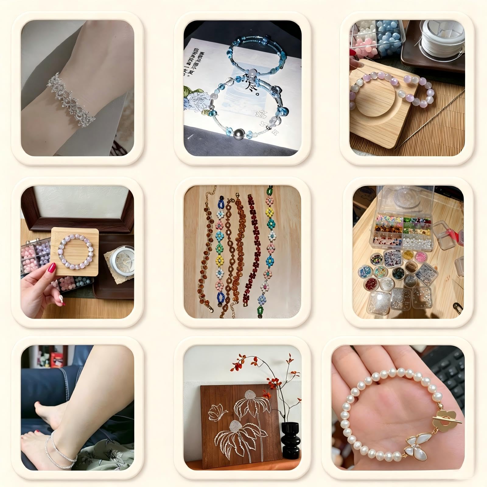 Kit Cuentas Multi-Tamaño, Cuentas Letras para Pulseras de Amistad DIY