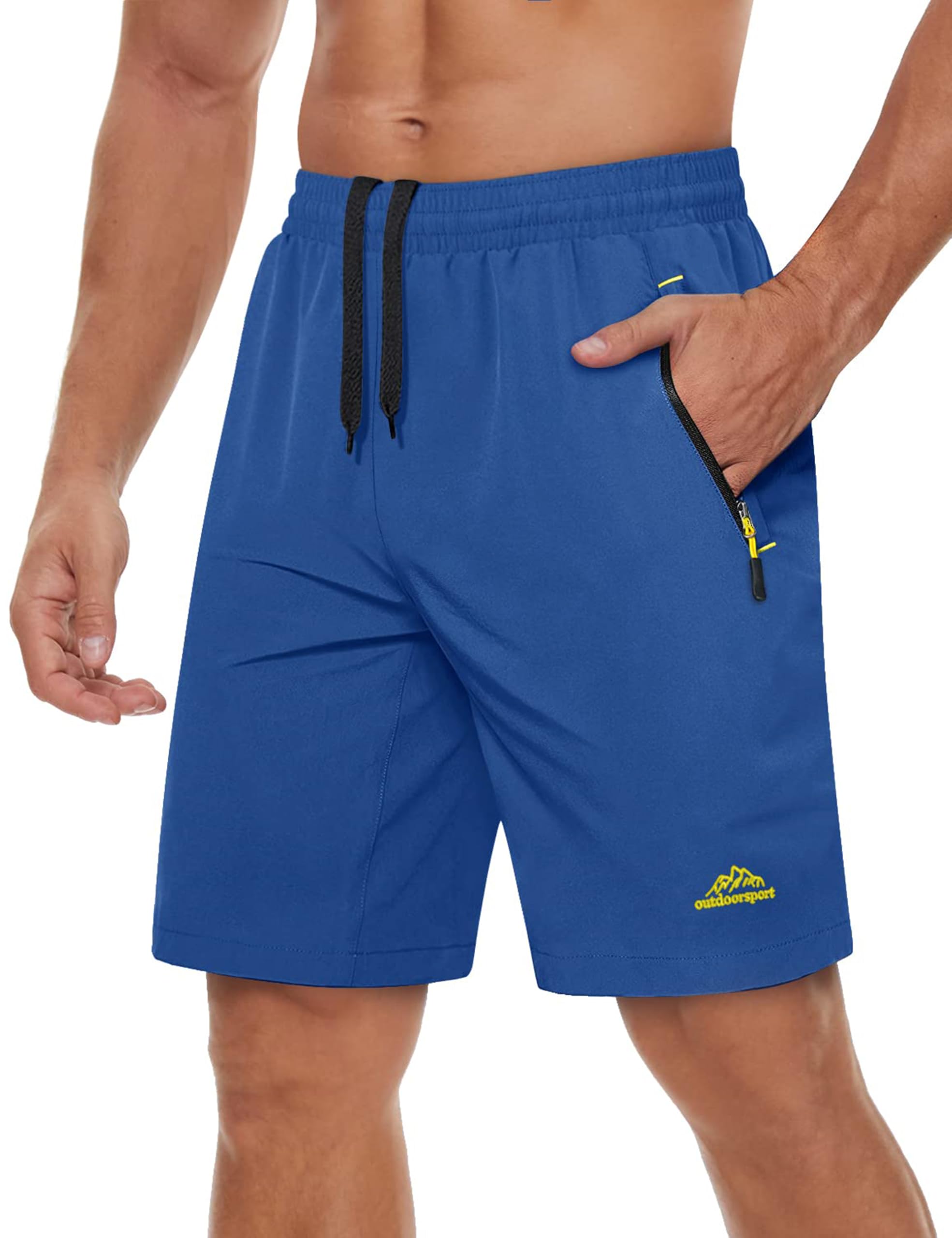 TACVASEN Men's Quick-Drying Training Shorts, Running Shorts, Breathable Sports Shorts with Zip Pockets — view 18