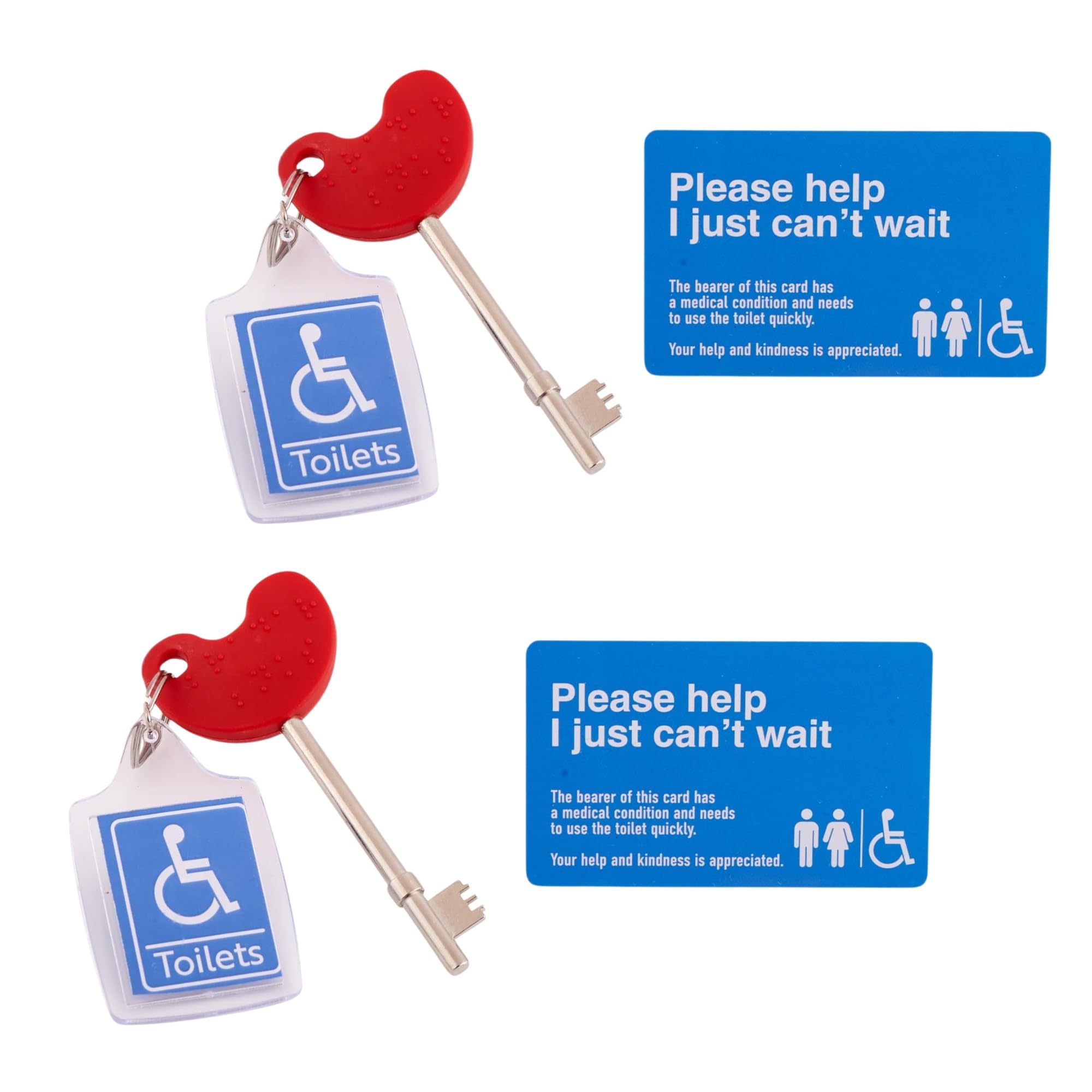 Red Radar Key with 2 Key Rings and 2 Cards – with Just Can't Wait' Card