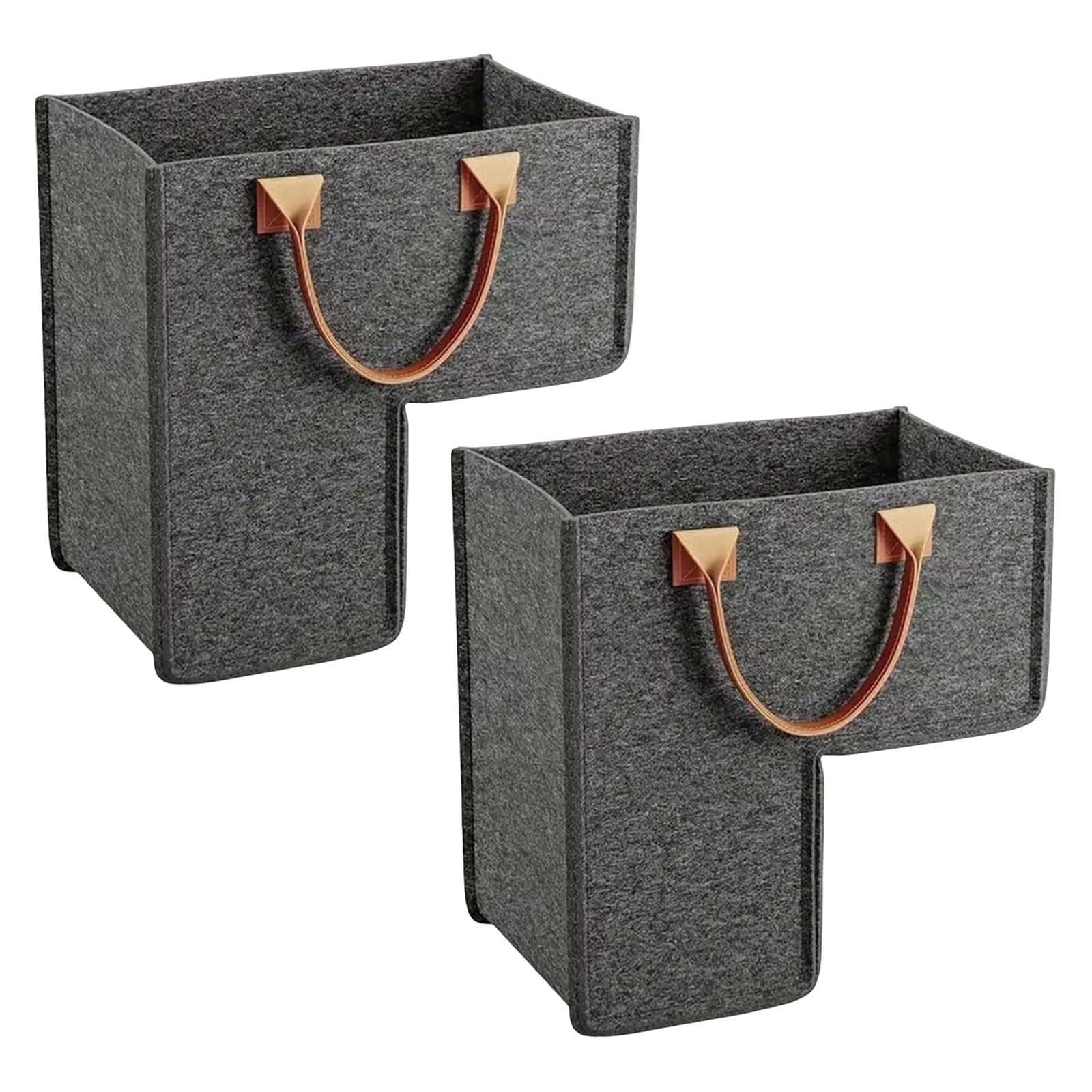 Kaeltsyn Of 2 L Shape Fabric Storage Bins Stair Corner Organizers For Blankets Magazines Toy Washable Nonwoven Materials Space Saving Laundry Basket