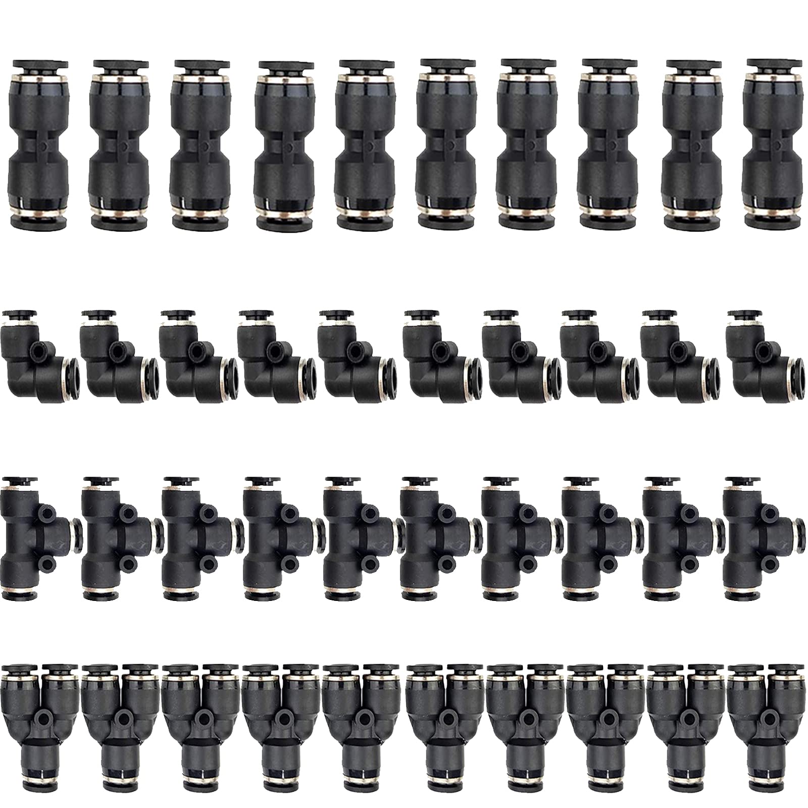 Buy Jienk 40PCS 1/4" OD Push to Connect Pneumatic Fittings Kit, PBT
