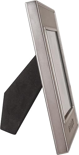 Miniatura 3 de Malden International Designs - Bordes interiores y exteriores horizontales con acabado de peltre cepillado, 4 x 6 pulgadas