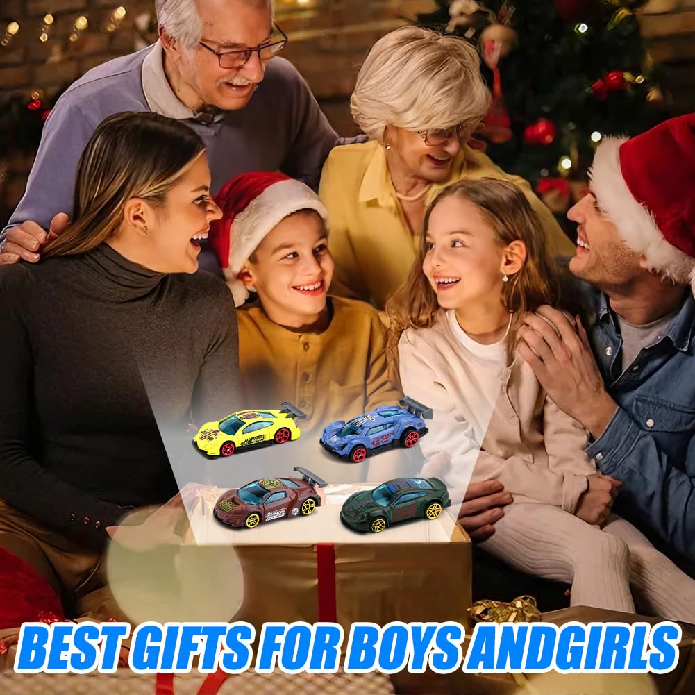 PLUSHCEWT Juego de 4 Piezas de Coches de Juguete Mini Racers, Coche de Juguete Que Cambia de Color, Coches de Juguete Wheels Auto Set Regalo para Interior y Exterior — view 7