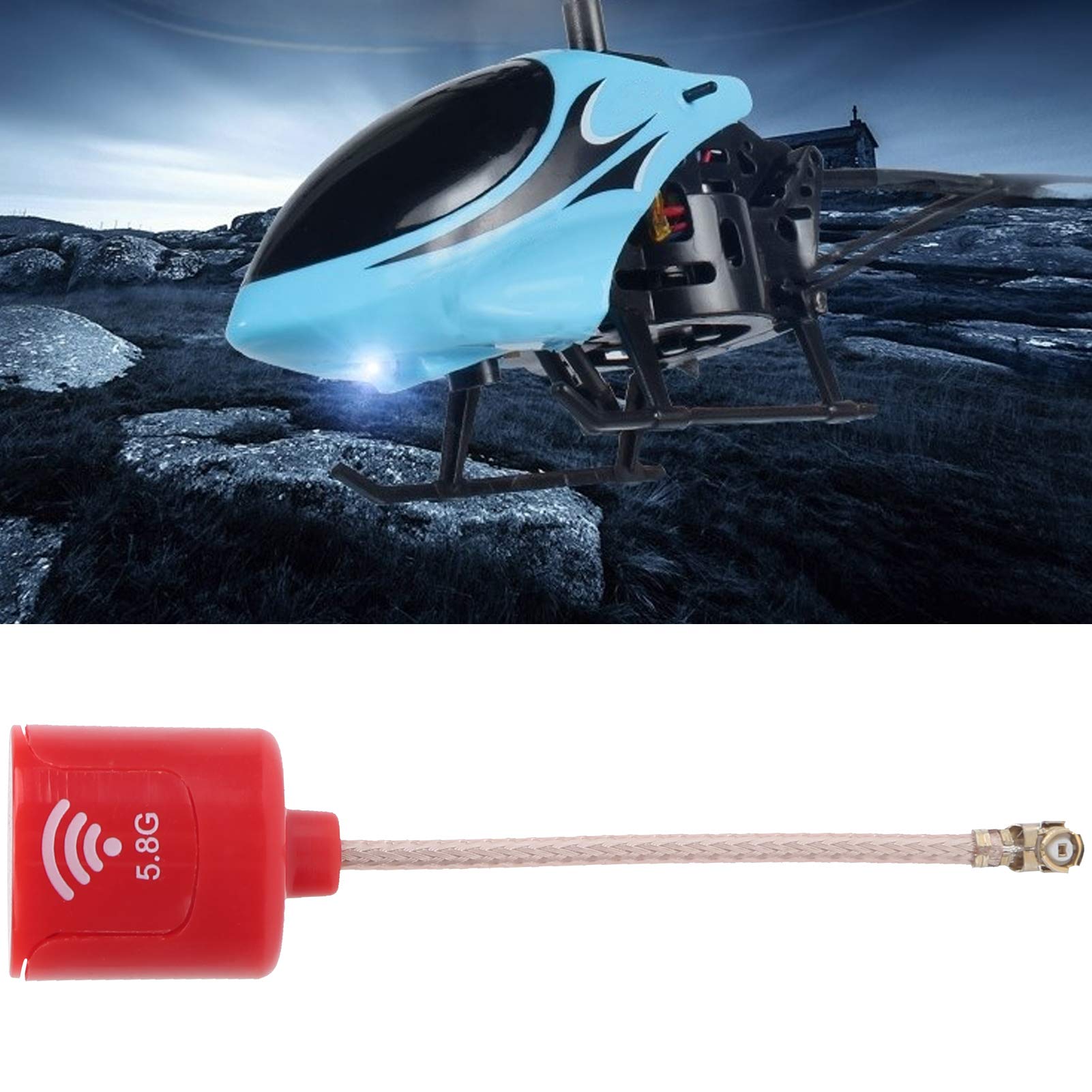 equlup 5.8Ghz RHCP Antenna, 2.8dbi 50? High Gain UFL Interface Long Aerial Mini Omnidirectional Antenna RC Parts for RC Aircraft FPV Drone (Red)