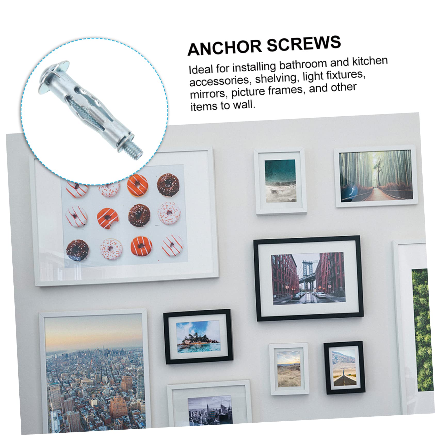 SOLUSTRE 20 Pcs Drywall Anchors Toggle Bolts for Drywall Hollow Wall Anchor Kit Plasterboard Fixing Screws