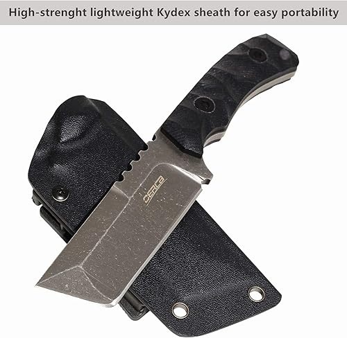 Miniatura 7 de OERLA TAC Knives OLHM-012 Cuchillo de cuchilla fija para uso al aire libre pequeño 420HC cuchillo de campo de acero inoxidable lavado a la piedra