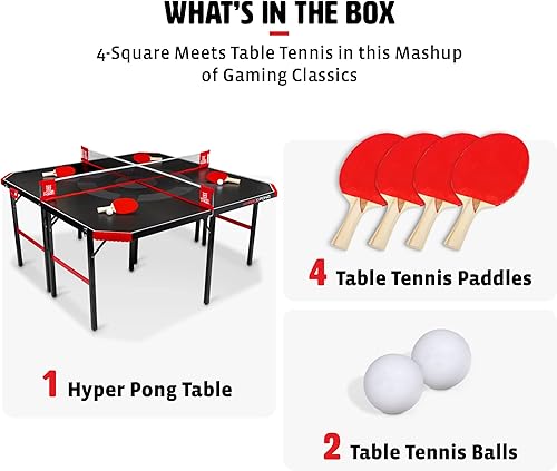Miniatura 2 de EastPoint Sports Tenis de mesa Hyper Pong de 4 vías: diversión de mashup de ping pong cuadrado para toda la familia