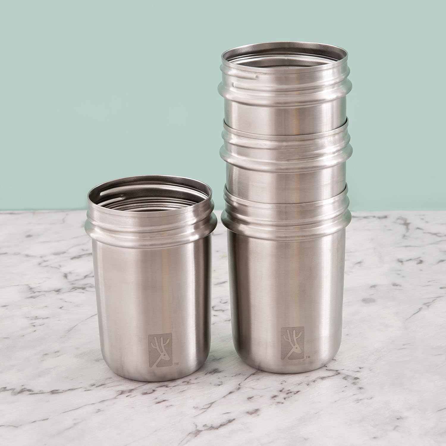  | Elk and Friends Stainless Steel Cups | Mason Jar 10oz | Kids & Toddler Cups with Silicone Sleeves & Silicone Straws with Stopper | Sippy cups, Spill proof cups for Kids, Smoothie Cups: Tumblers & Water Glasses