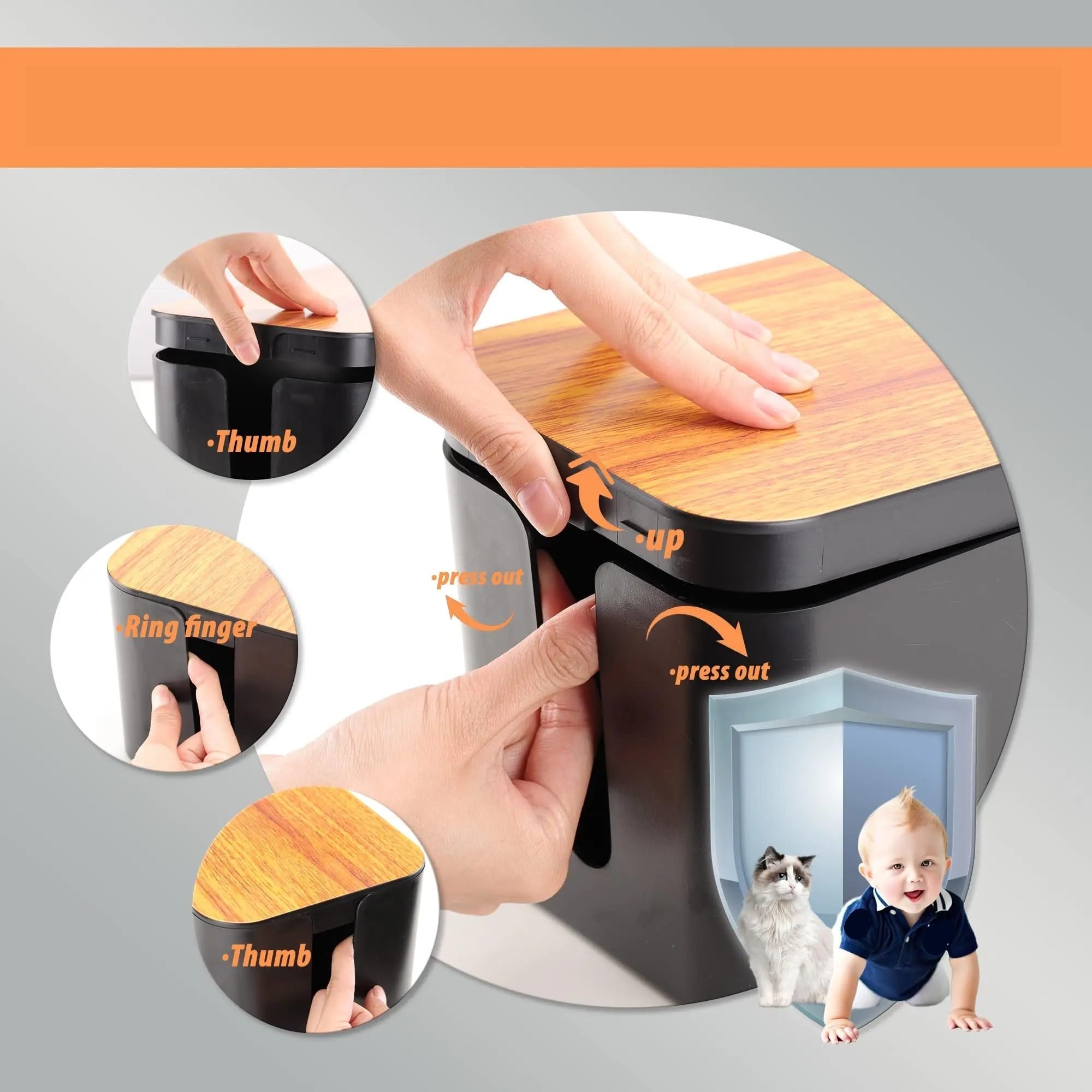 Kabelbox Kabelmanagement-Box, Kabelmanagement-Set for Steckdosenleiste for Verstecken von Drähten, Kabel-Organizer-Boxen, for Zuhause und Büro Für Wohnräume(White Wooden)