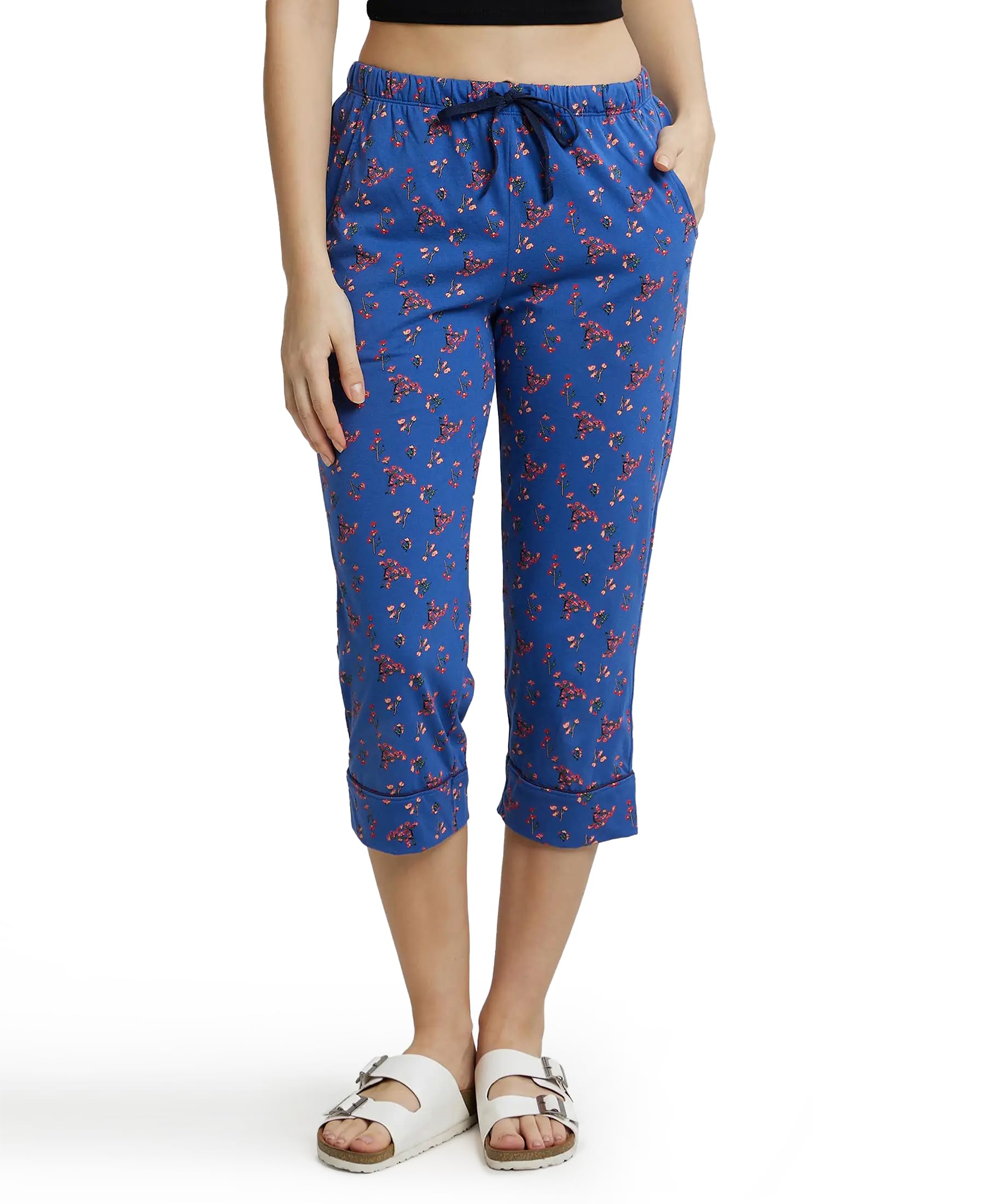 jockey RX66 Women's Super Combed Cotton Printed Elastane Stretch Slim Fit Capri with Ultrasoft Waistband (Prints May Vary)-picture-39