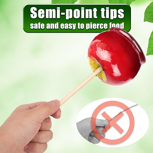 Miniatura 5 de HANSGO 180 palitos de caramelo de manzana, palitos de bambú engrosados para caramelo y manzana, palitos de maíz para perros, palitos de piruleta,