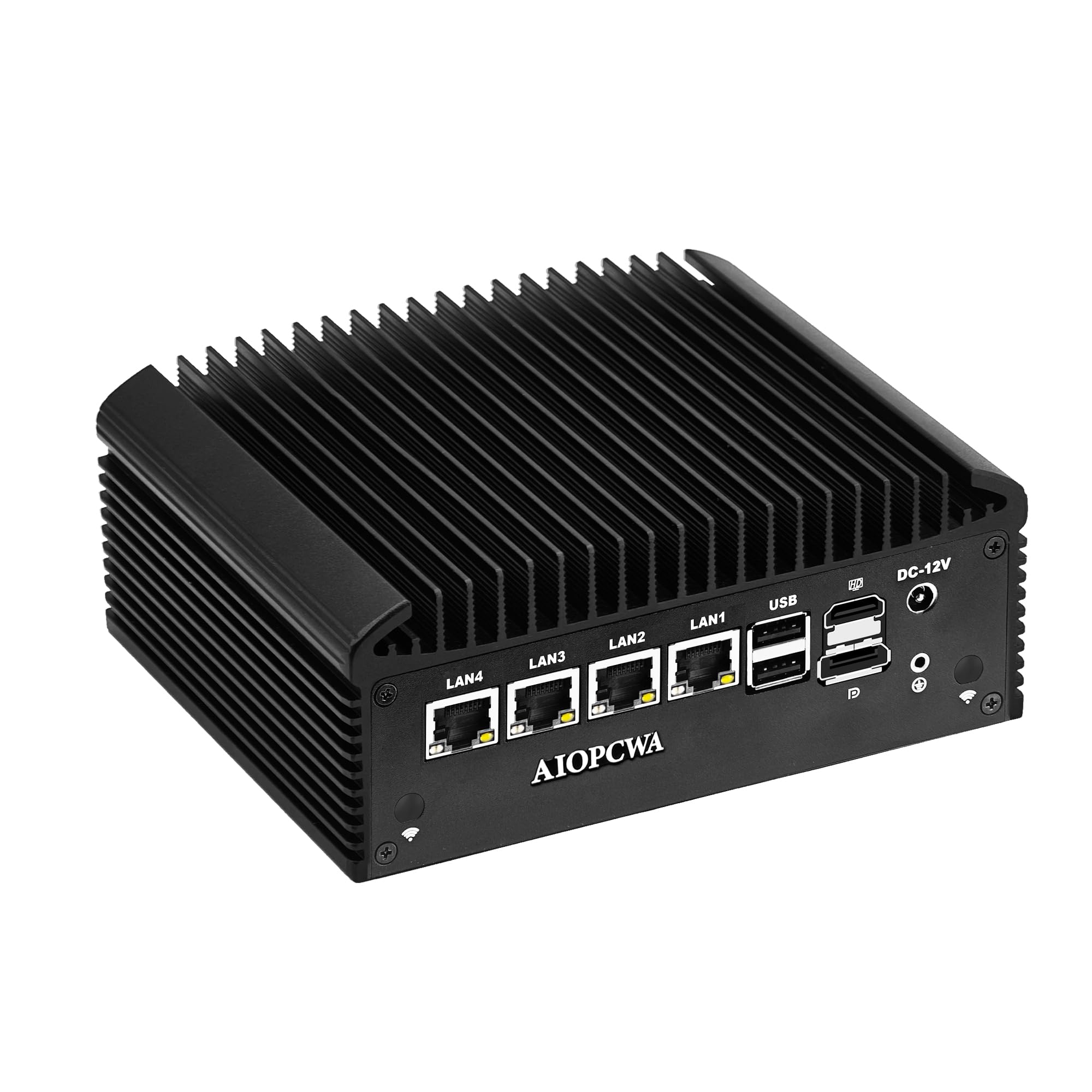 Fanless Mini PC N150 Firewall Appliance, 4 x i226-V 2.5GbE LAN, 2 x DB9 RS232 COM Industrial Mini Computer, OPNsense router Micro PC Barebone NO RAM/SSD/OS, HD+DP, 6 x USB