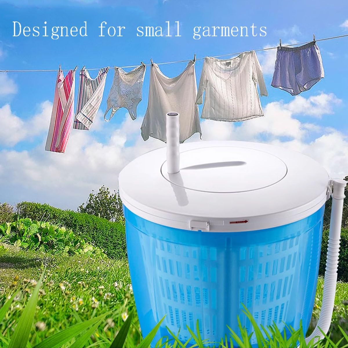 Manual Laundry Machine 14x13.4in Travel Washing Machine 2 In 1 Non-Electric Washing Machine Perfect For Camping, Travelling, Apartment, Dorm(Gray)