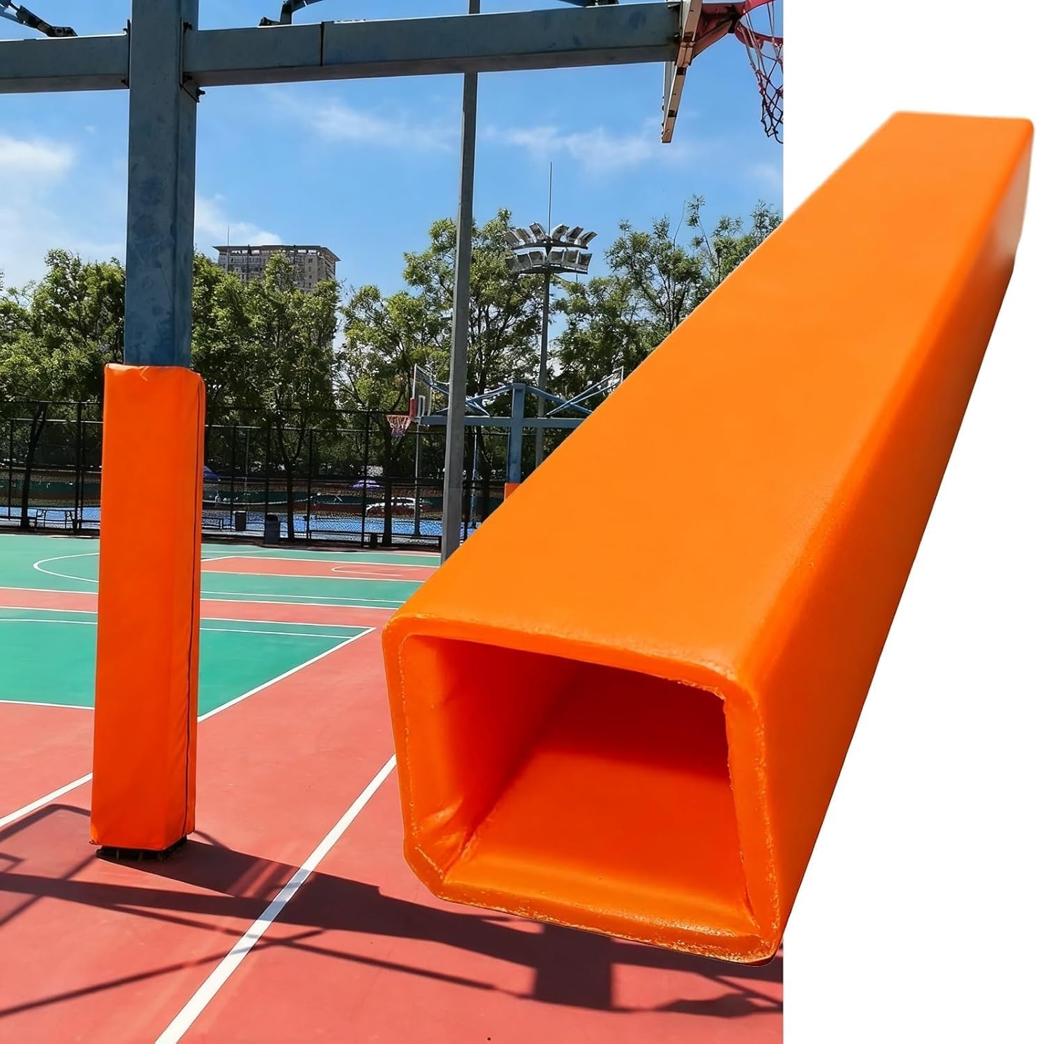 Coussin de poteau de basket carré pour éviter les blessures des joueurs lors des chocs