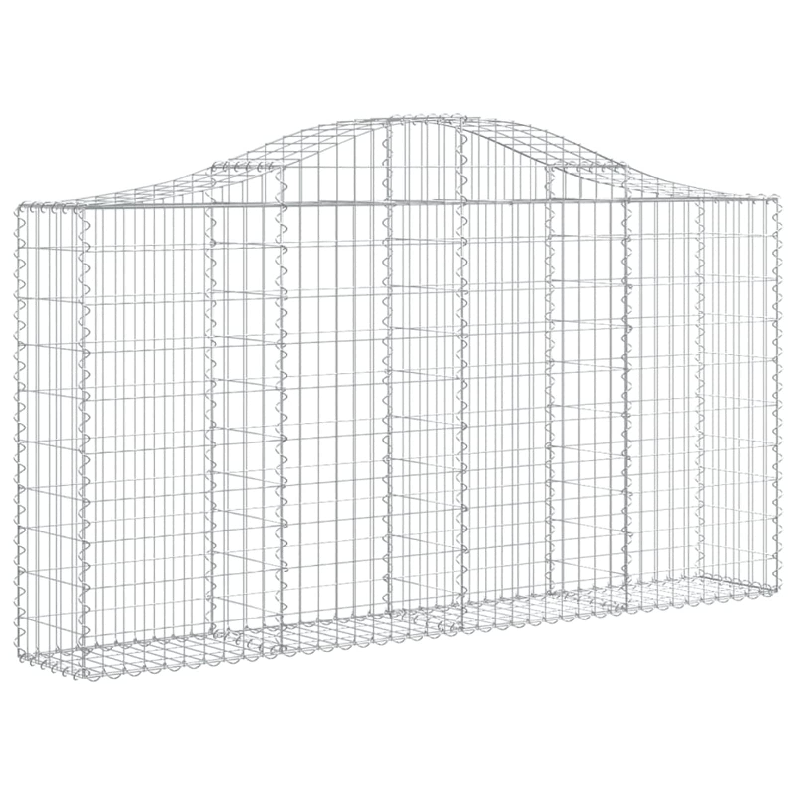 Homgoday Cesti Gabbioni ad 10 pz 200x30x100/120 cm Ferro Zincato, Gabbioni Metallici per Pietre, Gabbioni da Giardino, Gabbione Fioriera
