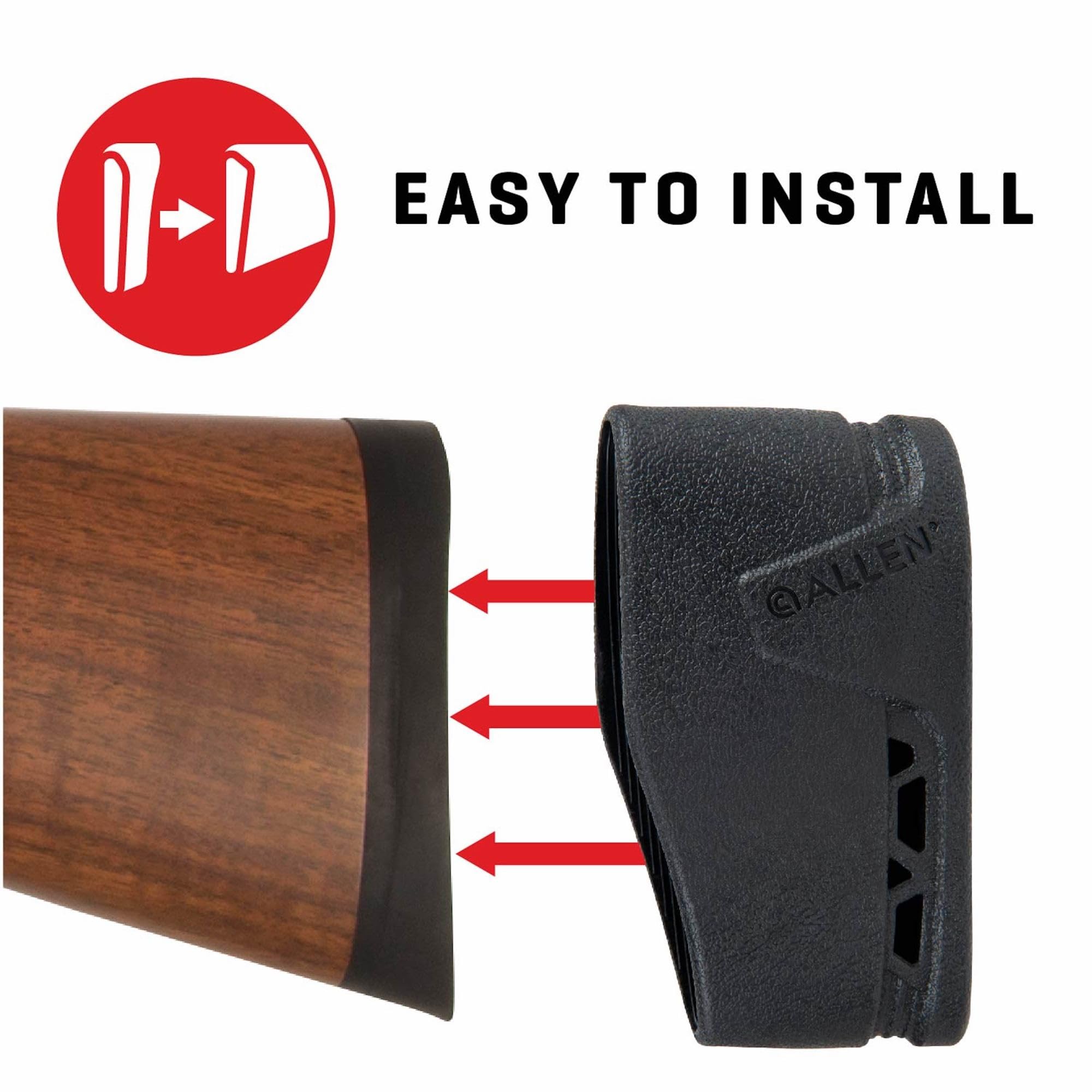Allen Company Recoil Eraser II Slip-On Pad, Medio, Nero