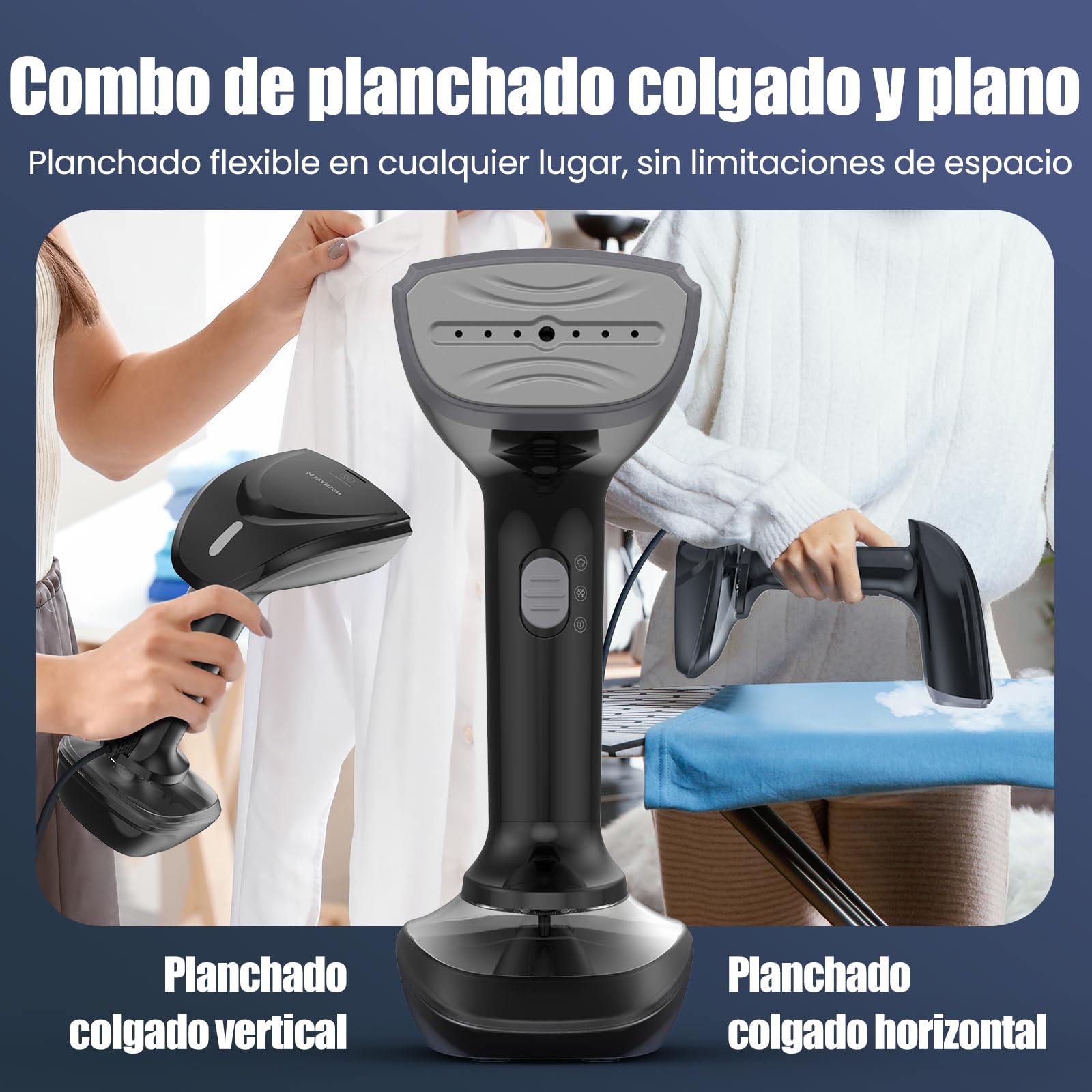 NTAYDZSW Plancha de vapor portátil para viaje 1800W, precalentamiento 20s, depósito 300ml extraíble, apagado automático, caudal de vapor 20g/min, para hogar, viaje y oficina