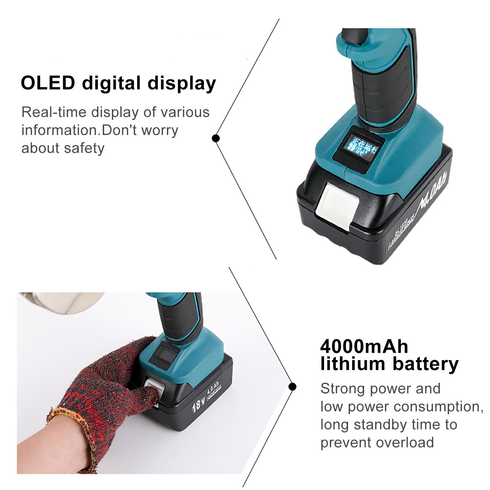 Alicates hidráulicos eléctricos a batería, Herramienta de engaste eléctrica Recargable, Potente prensacables. Incluye 2 baterías de 4.0AH, Cargador, Matrices, 16~400mm²