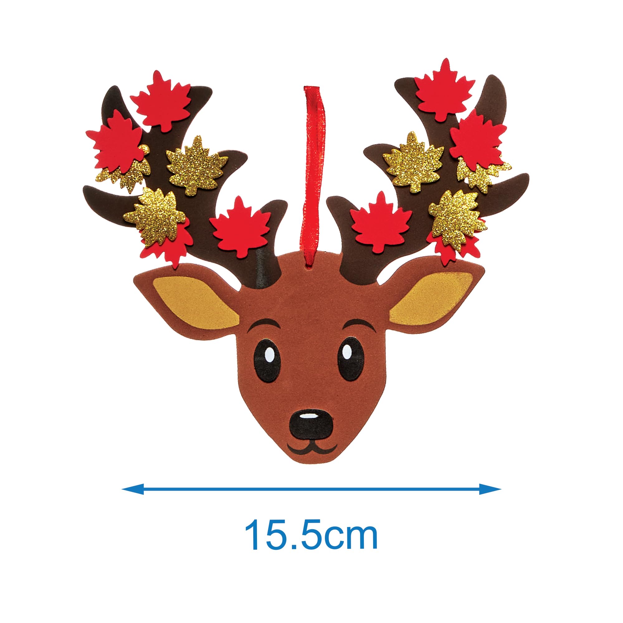 Baker Ross FN302 Leafy Deer Mix and Match Decoration Kits - Pack of 5, Autumn Arts and Crafts for Kids Autumn Decorations - Image 4