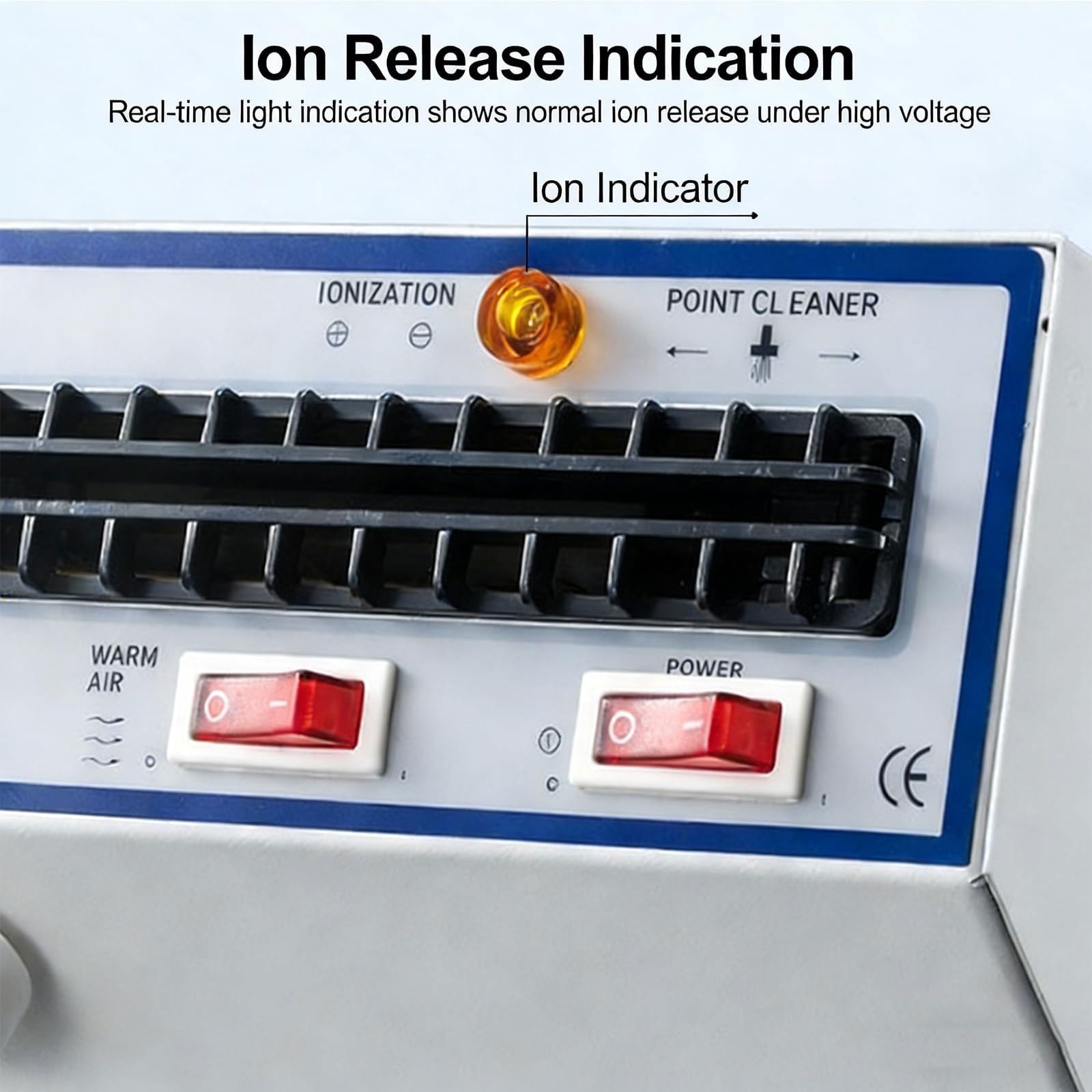 Soplador de Aire ionizante de Escritorio/Montaje en Pared de 350 W, Ventilador de Iones antielectrostático con Soporte Horizontal y luz indicadora de Iones, Volumen de Aire iónico 200-600 CFM