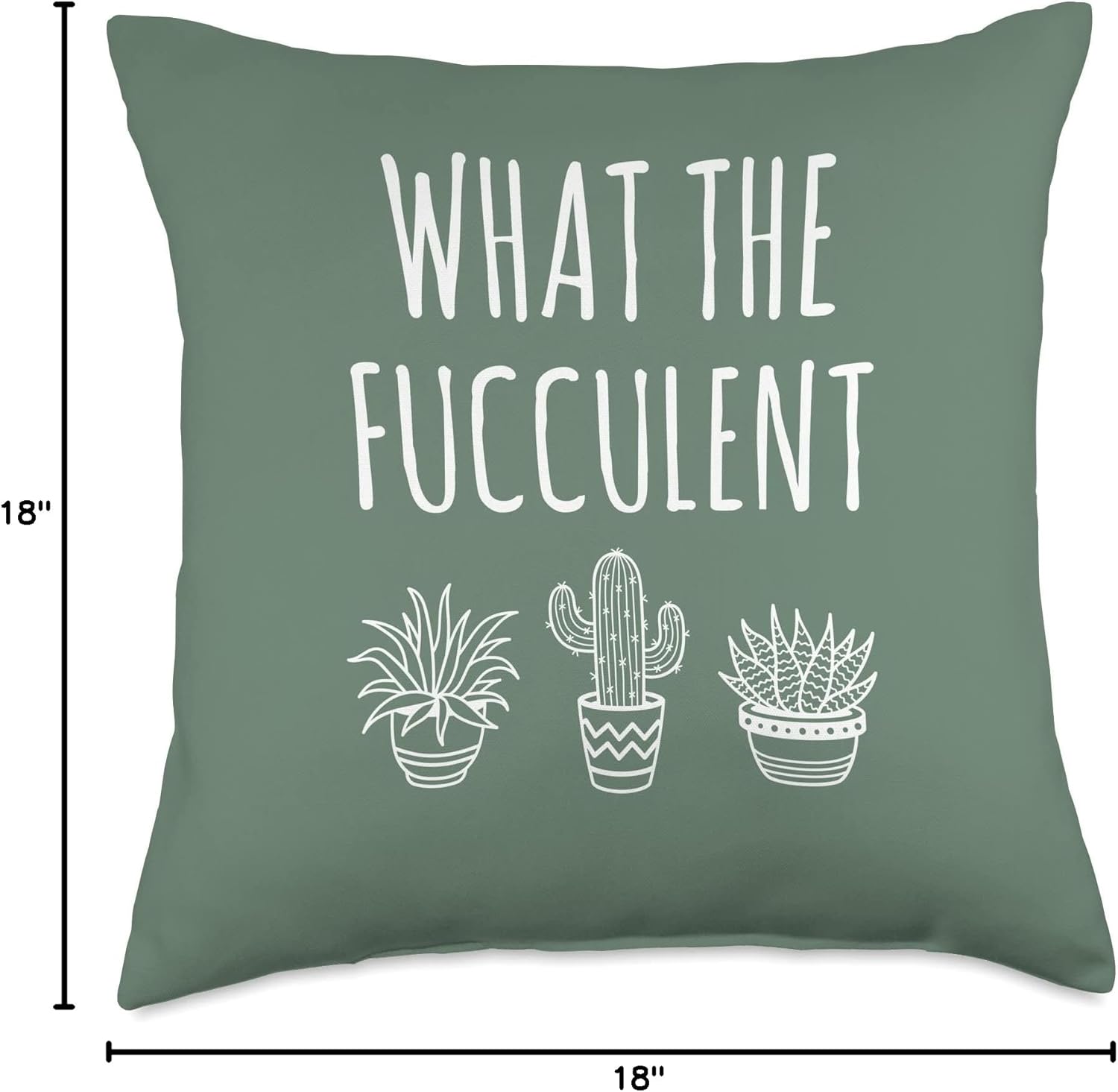 What The Fucculent Funny Succulent Pun Funny Plant Throw Pillow