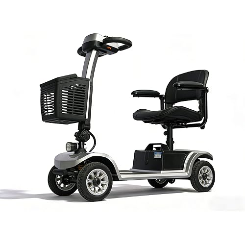 Electric Mobility Scooter for Seniors and Adults,4 Wheel,15 Miles Max Range,440lbs Weight Capacity, Powered Scooter with Removable Battery and Basket
