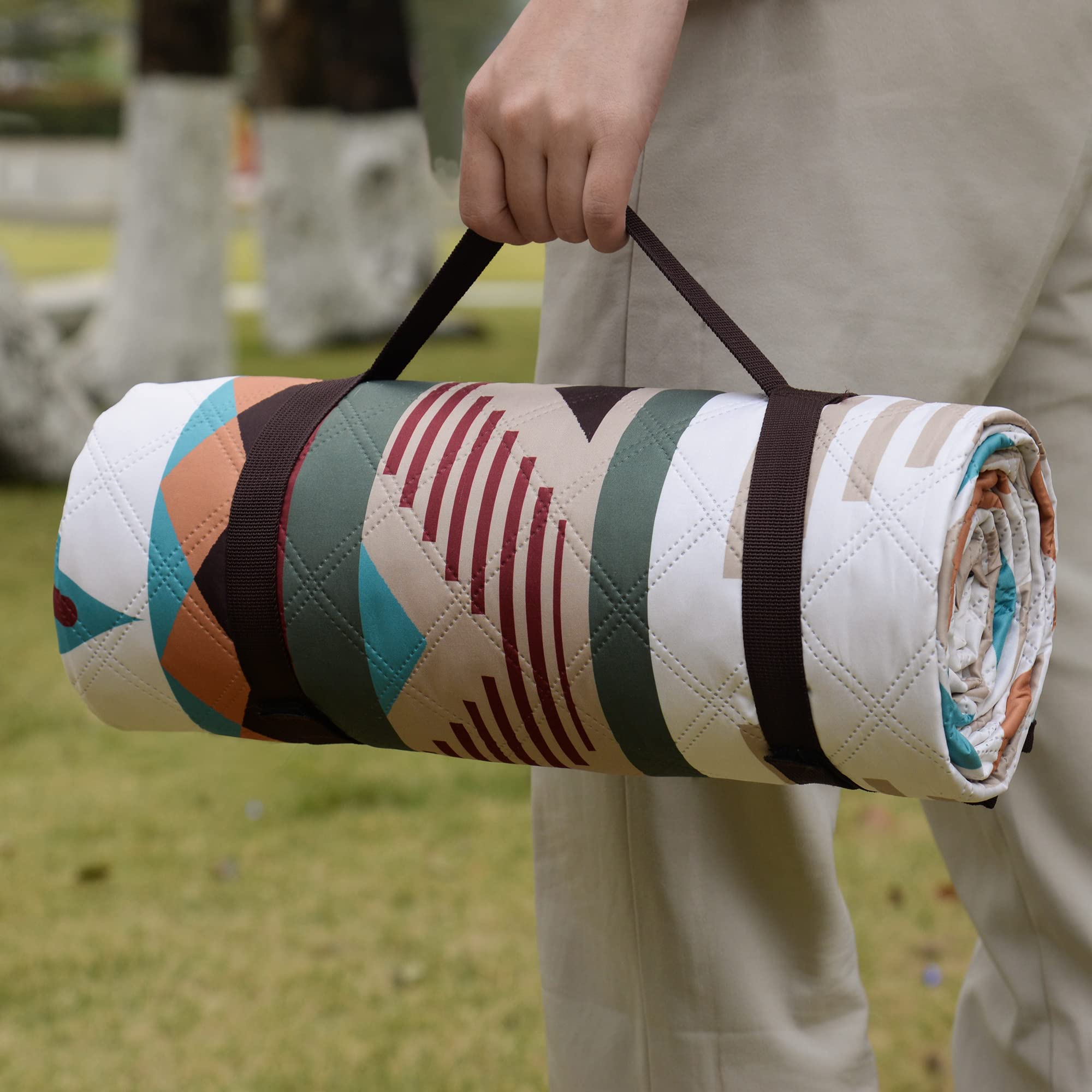 LARUTAN Coperta Picnic Impermeabile 200x200 cm Antisabbia Ultraleggero Stuoia Spiaggia